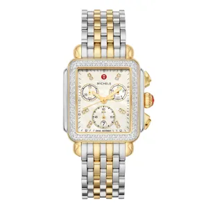 Michele Deco Two-Tone 18k Gold Diamond Watch