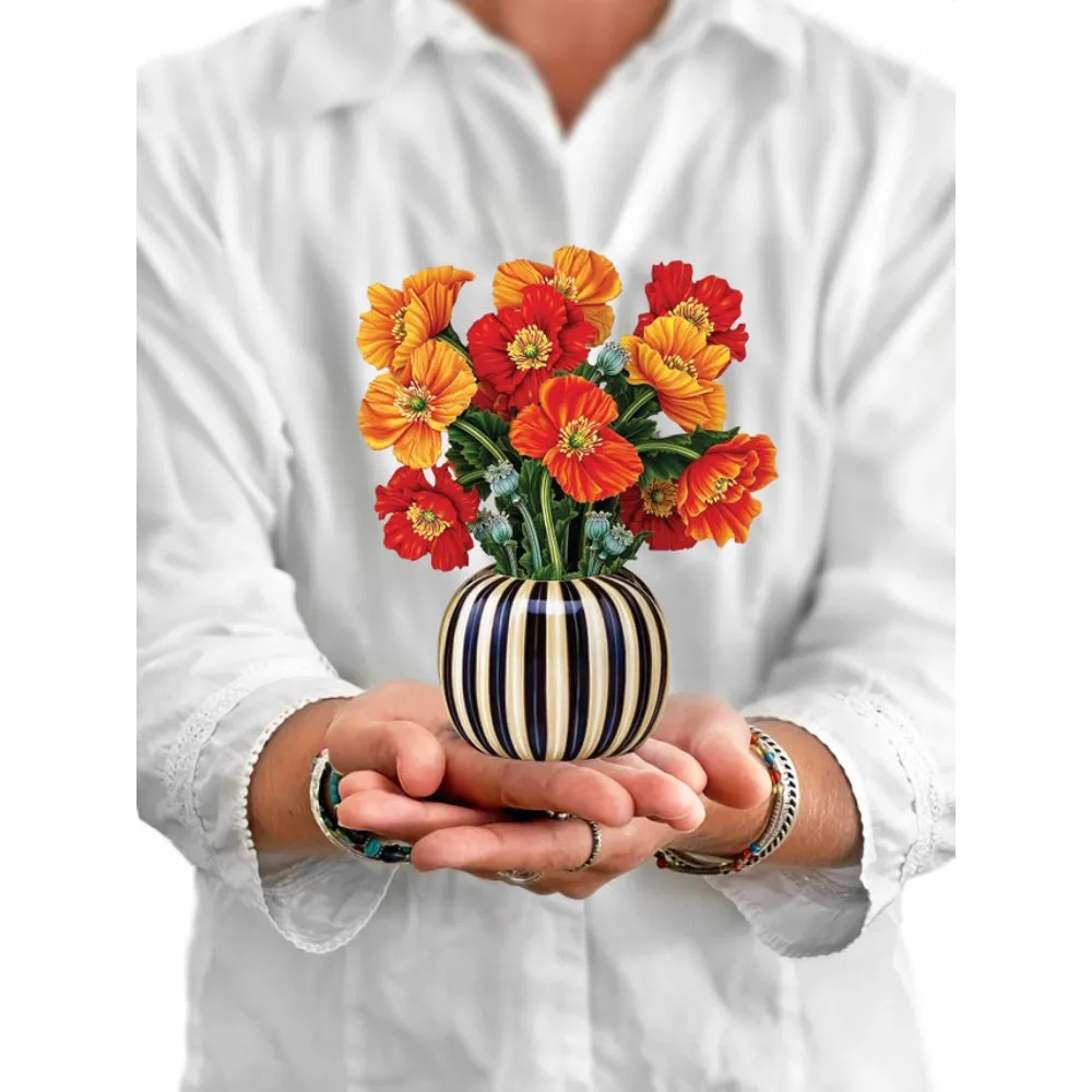 Mini French Poppies Pop-Up Greeting Card