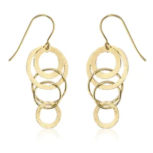 Mini Hammered Cascading Circles Earrings