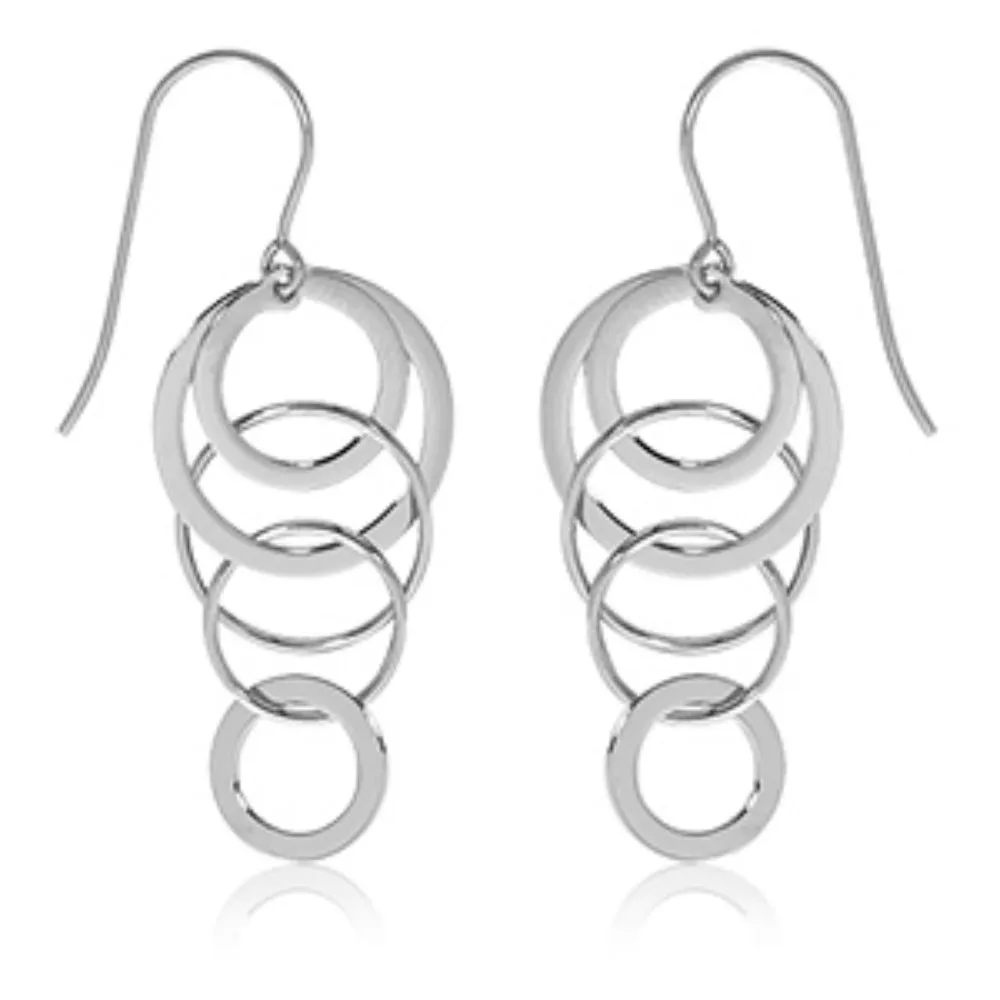 Mini Hammered Cascading Circles Earrings