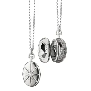 Monica Rich Kosann Four Image Midi Sterling Silver Star Burst Locket