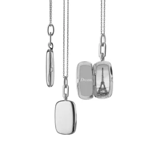 Monica Rich Kosann Sterling Silver Rectangle Dee Locket