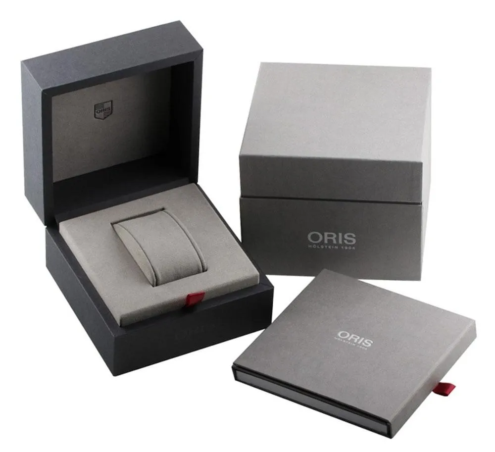 Oris Aquis Automatic Titanium Black Rubber Strap Grey Dial Date Divers Mens Watch 733 7730 7153-RS