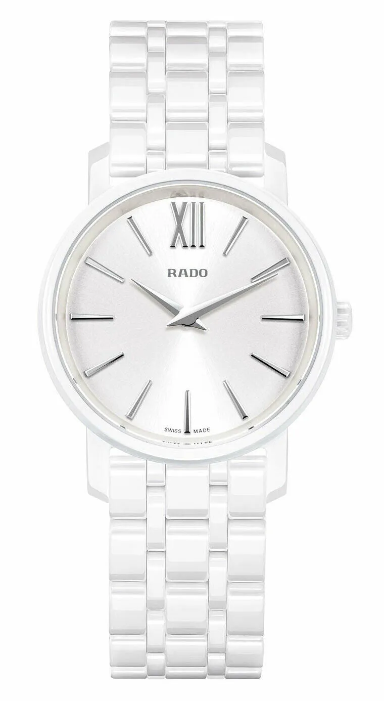 Rado DiaMaster Roman Mini R14065017 Ceramic Womens Watch Round Case Sapphire Crystal Quartz