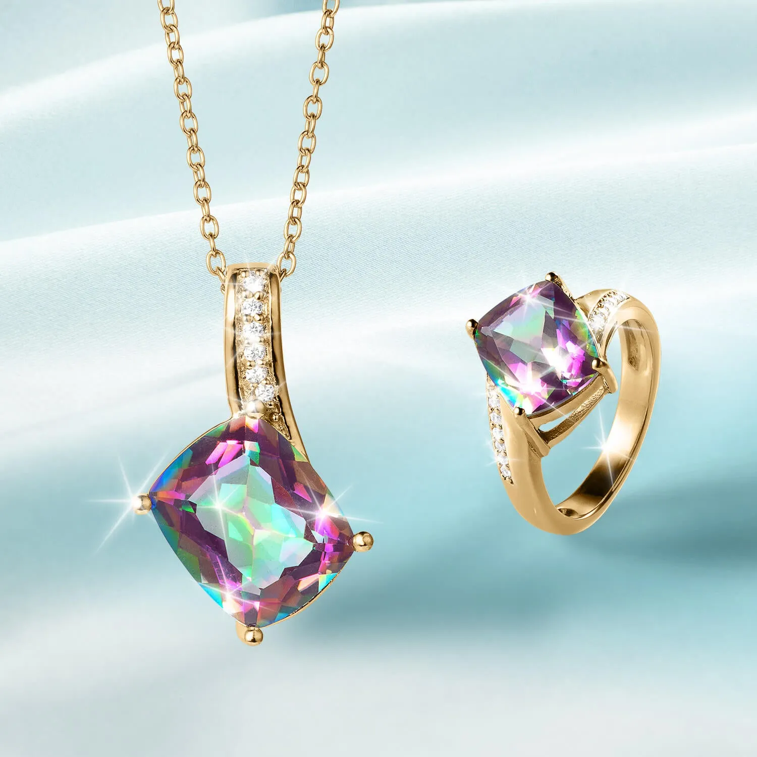 Rainbow Mystic Quartz Ring