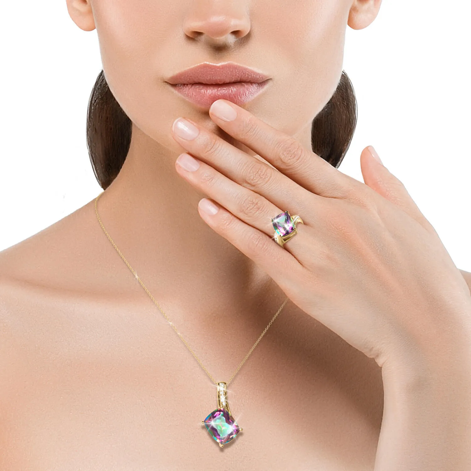 Rainbow Mystic Quartz Ring