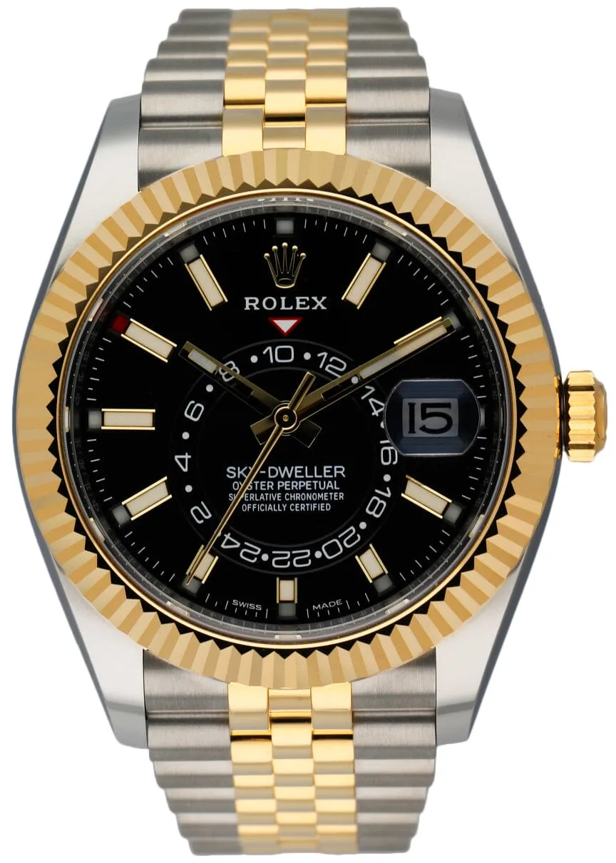 Rolex Sky-Dweller 326933 Black Dial Mens Watch Box Papers