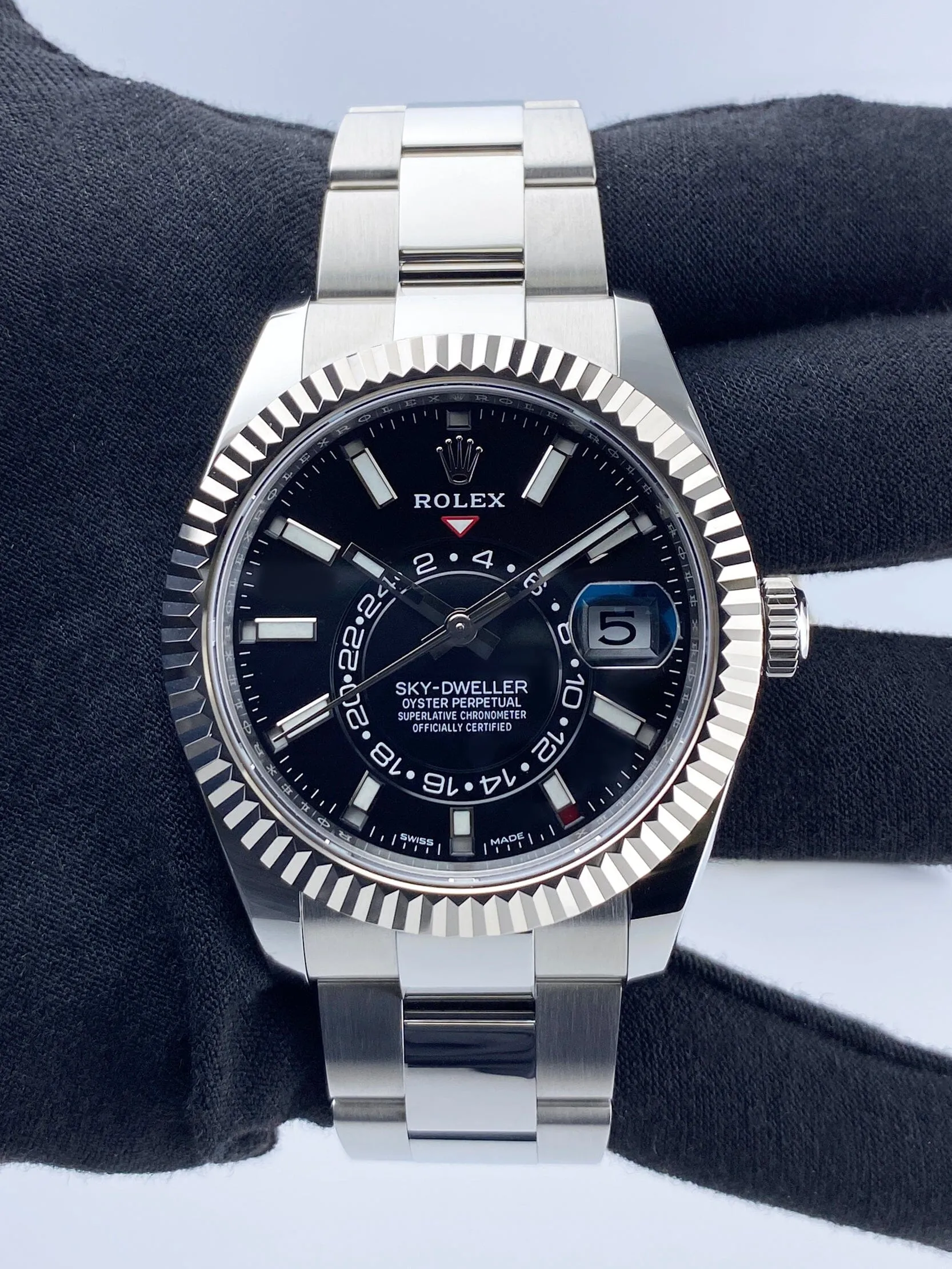 Rolex Sky-Dweller 326934 Black Dial Mens Watch Box Papers