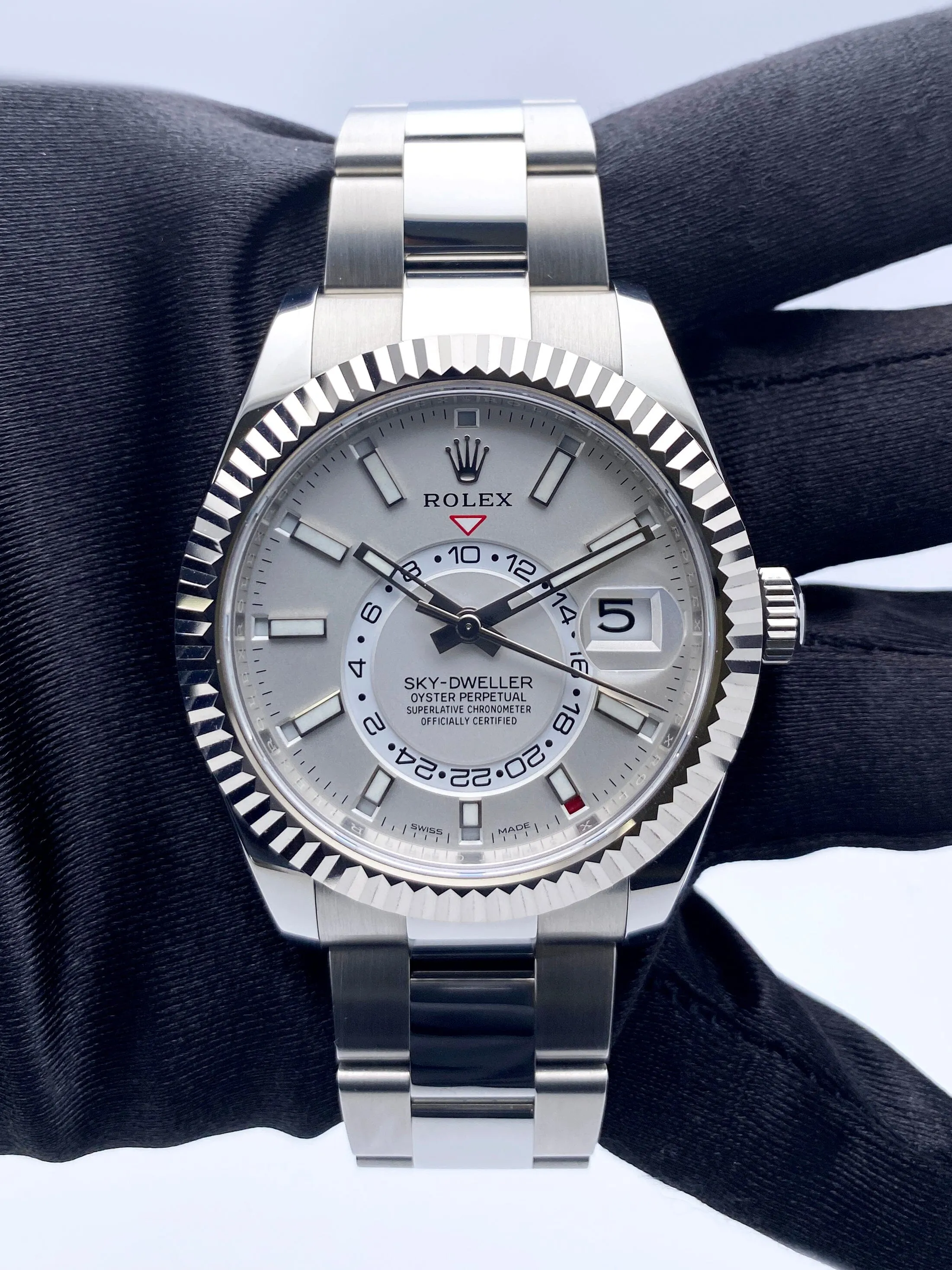 Rolex Sky-Dweller 326934 White Dial Steel White Gold Mens Watch