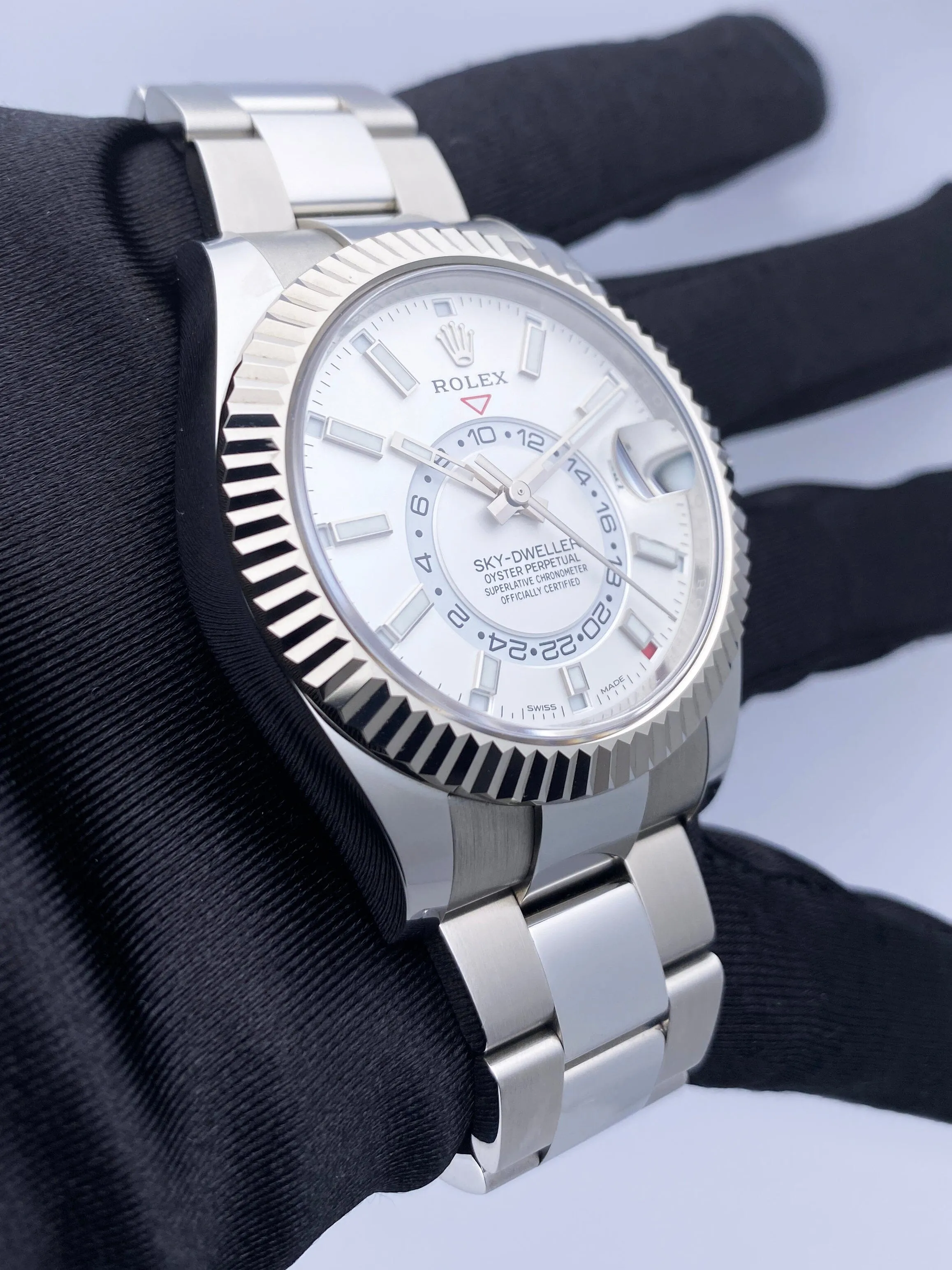 Rolex Sky-Dweller 326934 White Dial Steel White Gold Mens Watch