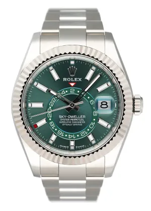 Rolex Sky-Dweller 336934 Green Dial Mens Watch Box Papers