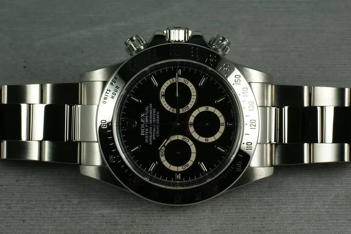 Rolex SS Zenith Daytona  16520 Box and Papers