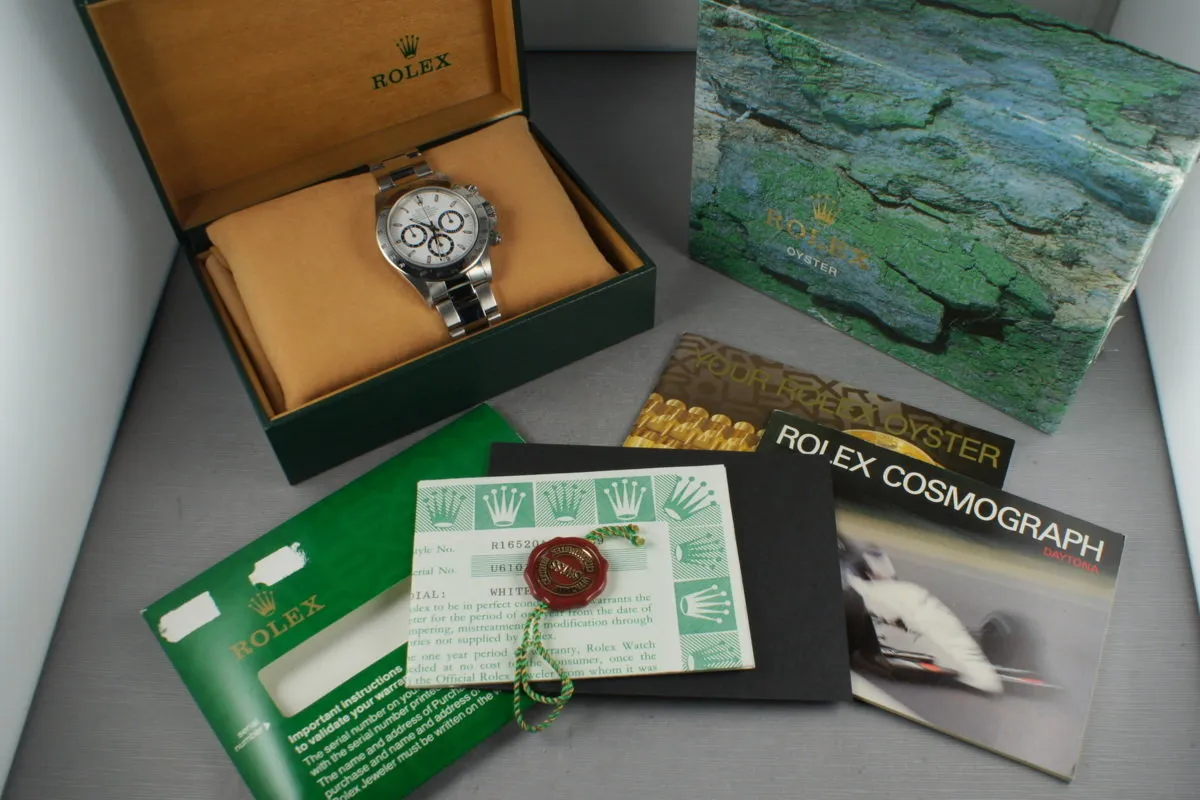 Rolex SS Zenith Daytona Ref: 16520 Box and Papers with White Dial
