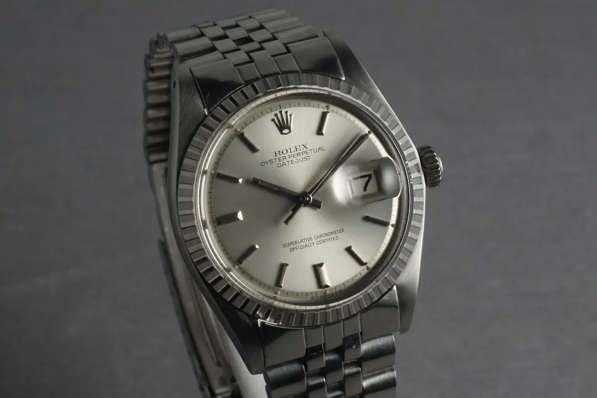 Rolex Stainless Steel Datejust 1603 Silver Dial