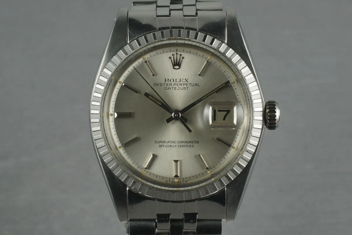 Rolex Stainless Steel Datejust 1603 Silver Dial