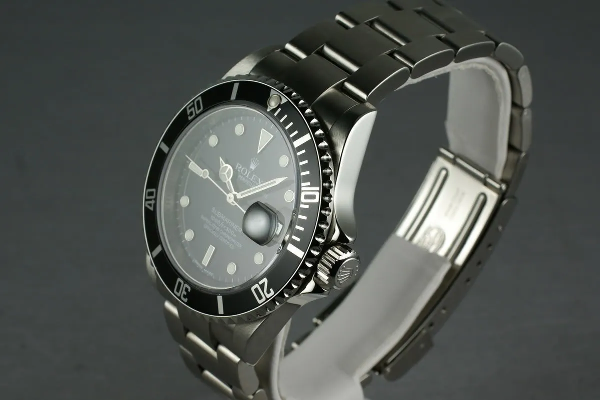 Rolex Submariner 16610 Box and Papers M serial