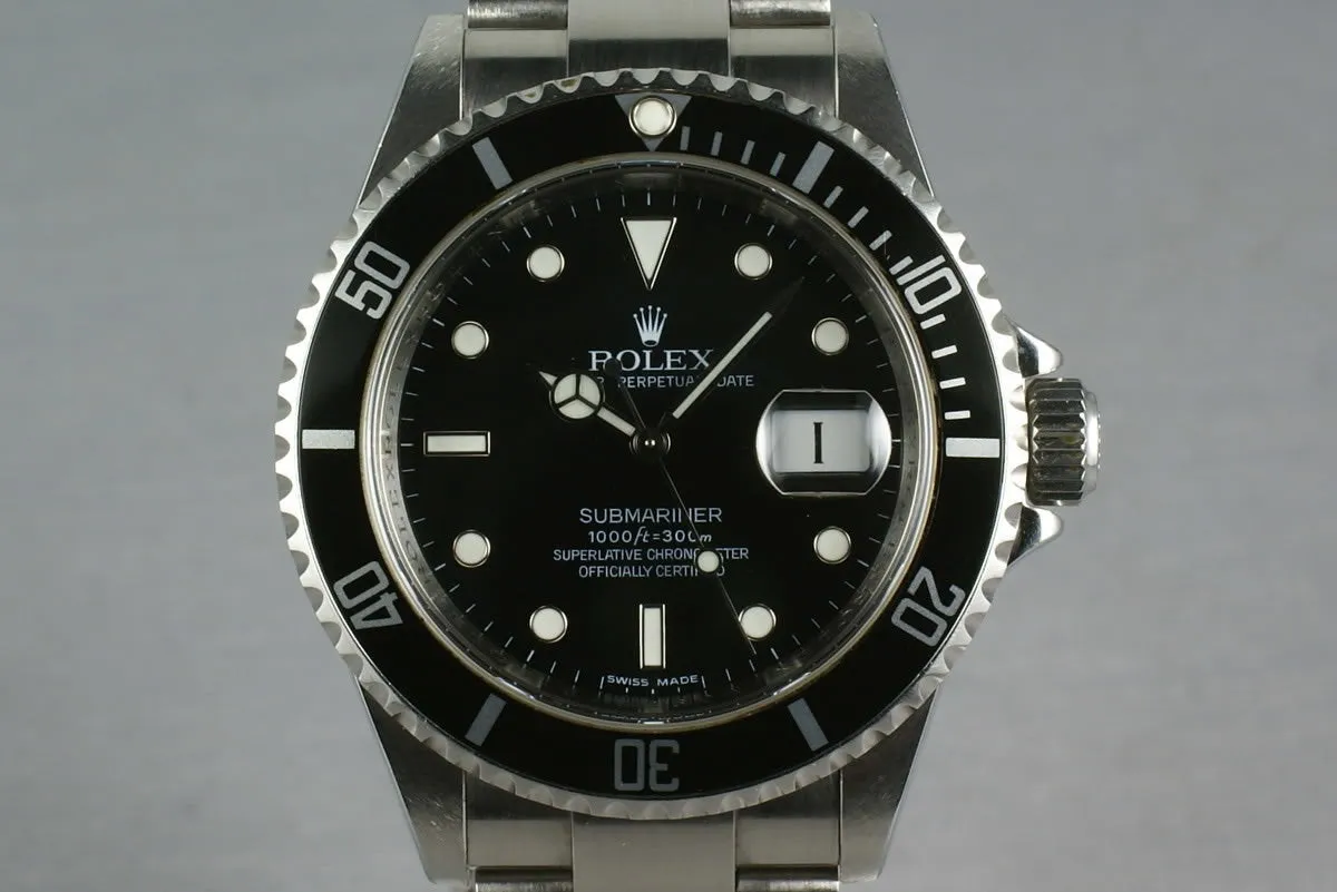 Rolex Submariner 16610 M serial