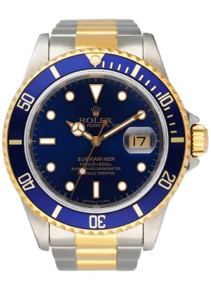 Rolex Submariner 16613 Blue Dial Mens Watch