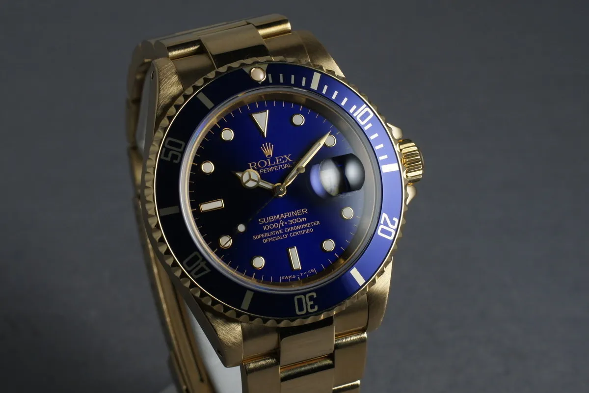 Rolex Submariner 16618 with Blue Dial