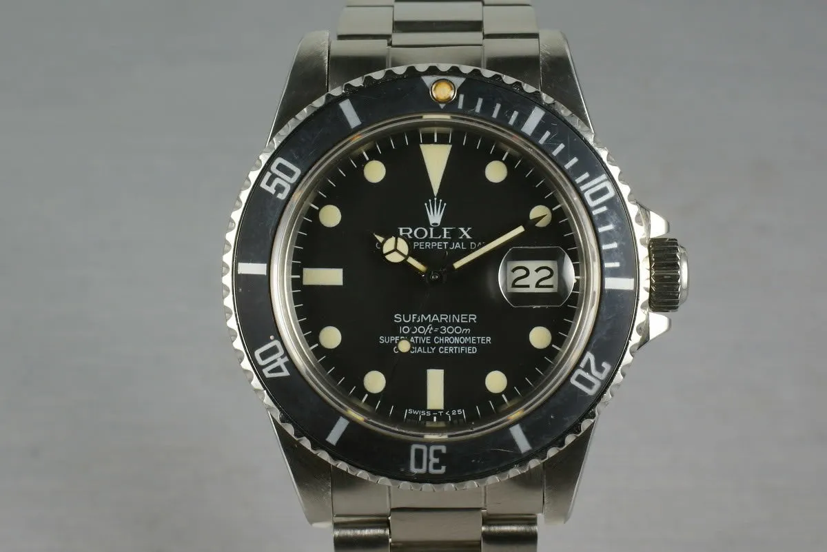 Rolex Submariner  16800 Matte Dial Box and Papers