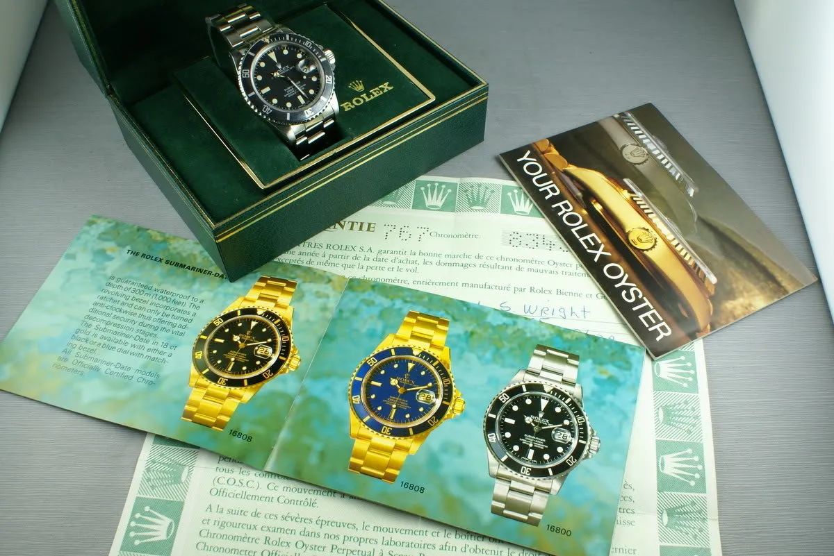 Rolex Submariner  16800 Matte Dial Box and Papers