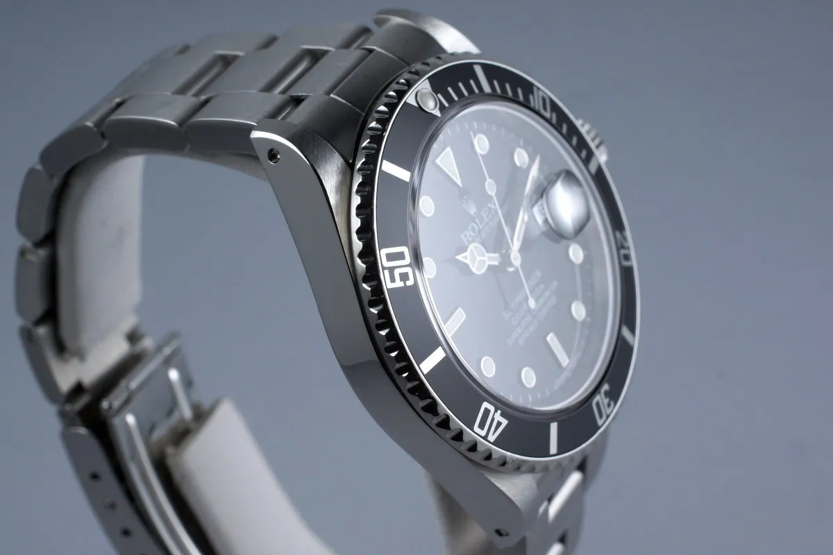 Rolex Submariner 16800 Service Case with RSC Papers