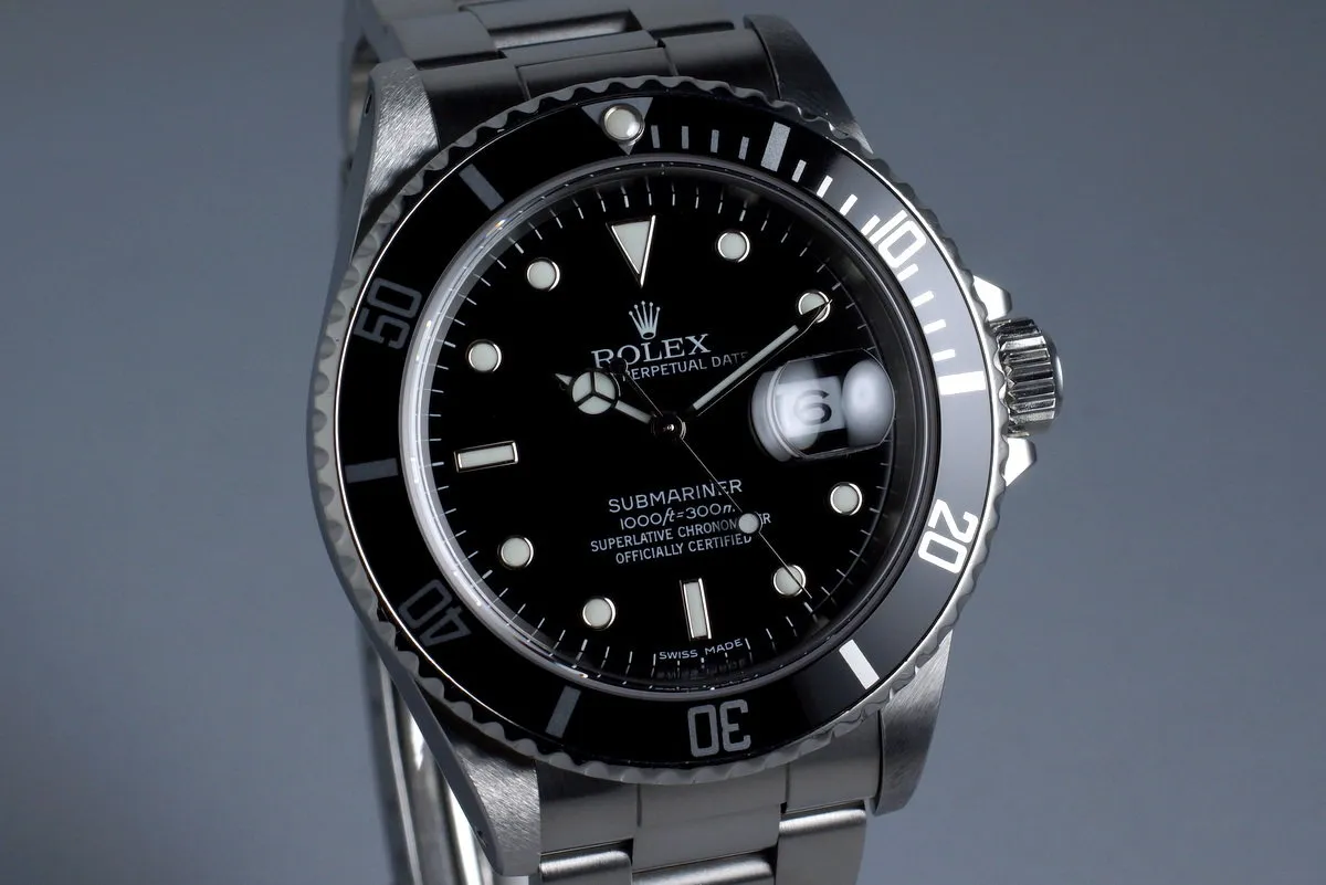 Rolex Submariner 16800 Service Case with RSC Papers
