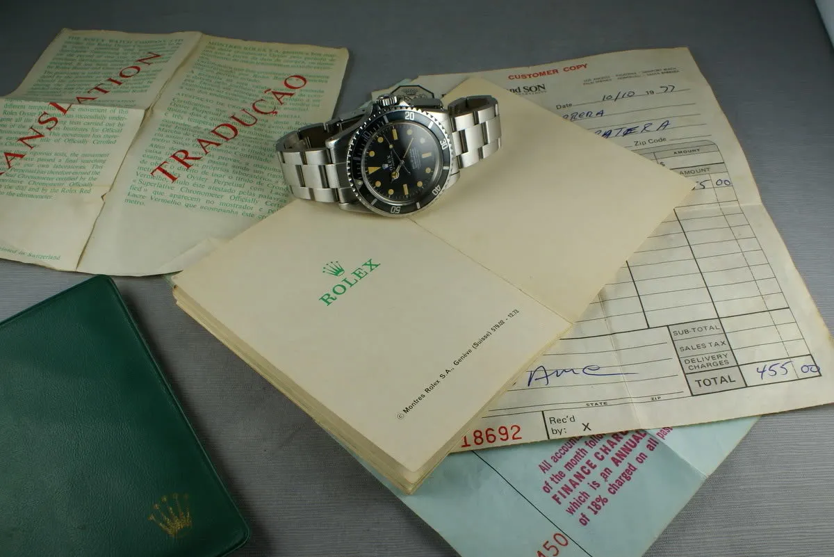 Rolex Submariner 5512 Unpolished with original sales receipt