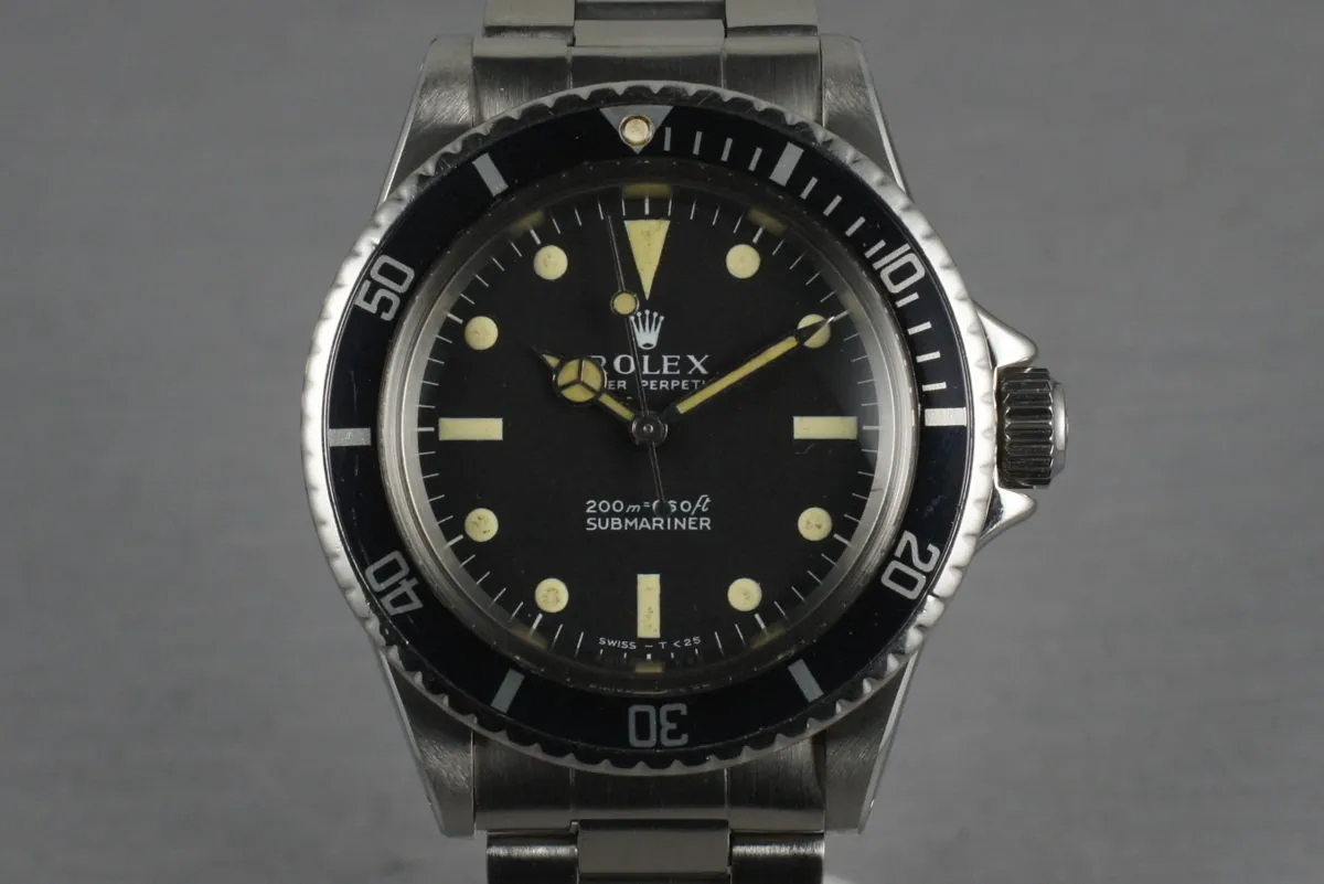 Rolex Submariner 5513 Meters First with Box and Rolex Service Papers