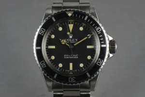 Rolex Submariner 5513 Meters First with Box and Rolex Service Papers