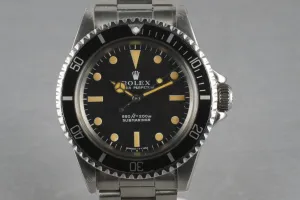 Rolex Submariner  5513 with orange creamy colored lume