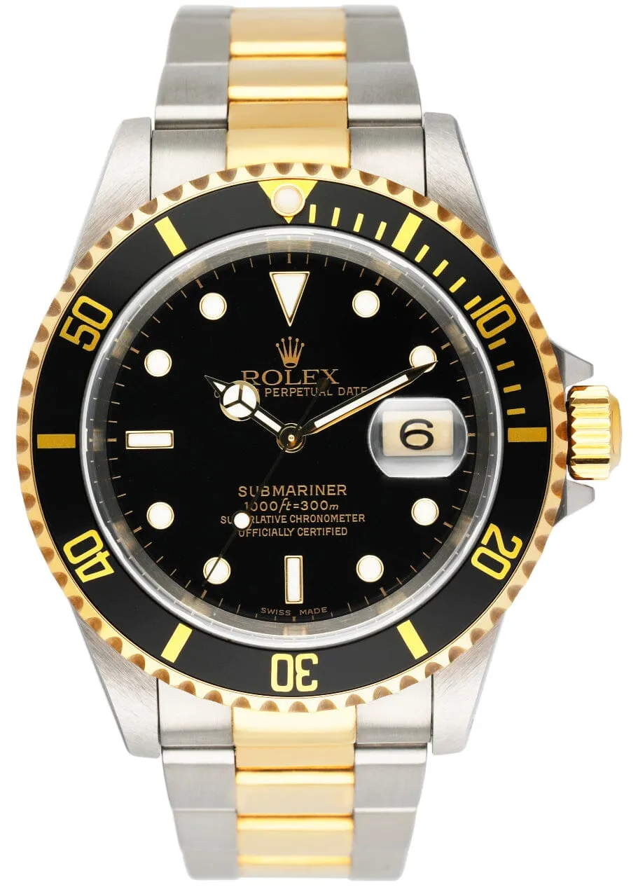 Rolex Submariner Date 16613 Black Dial Mens Watch
