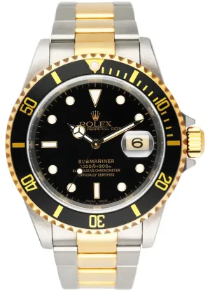 Rolex Submariner Date 16613 Black Dial Mens Watch