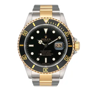 Rolex Submariner Date 16613LN Black Dial Mens Watch Box Papers