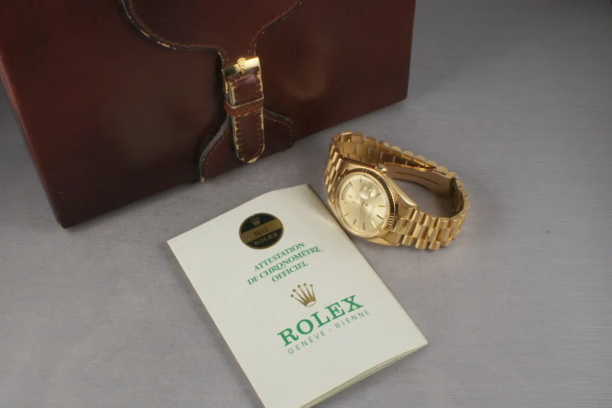 Rolex Vintage 18K YG President 1803 with Box and Papers