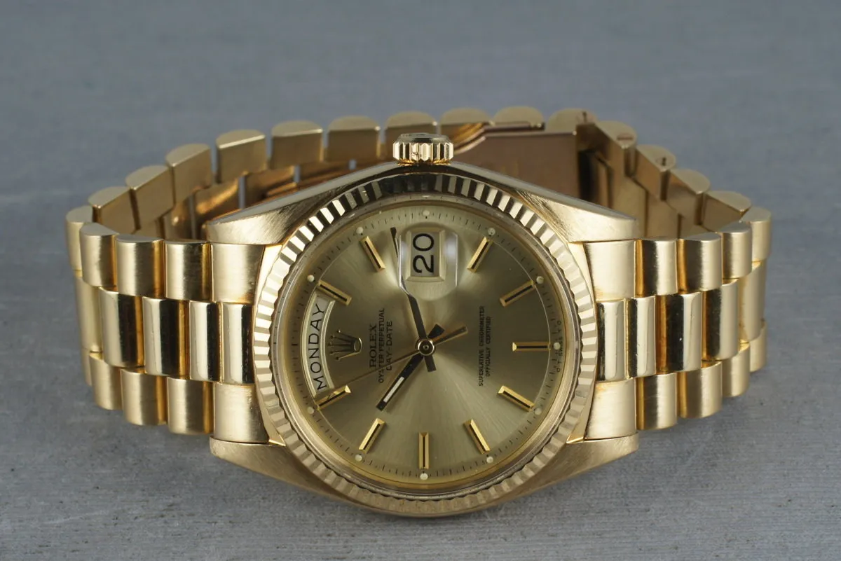 Rolex Vintage 18K YG President 1803 with Box and Papers