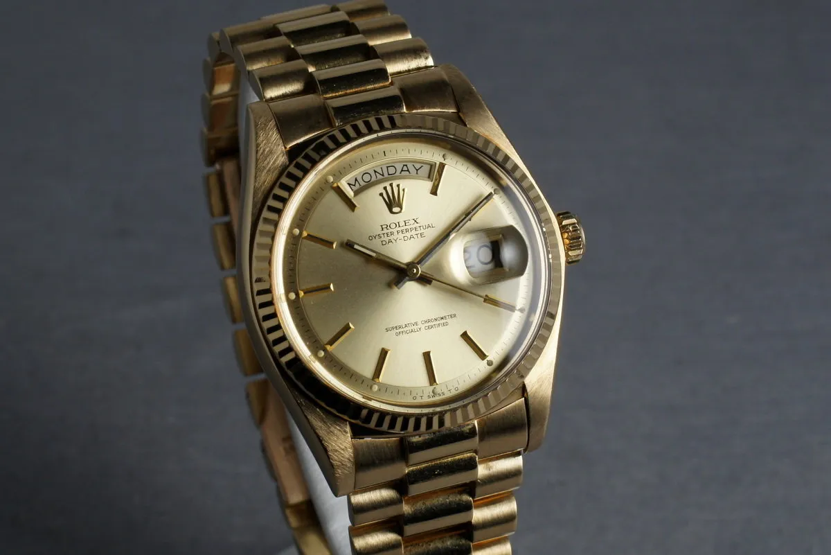 Rolex Vintage 18K YG President 1803 with Box and Papers