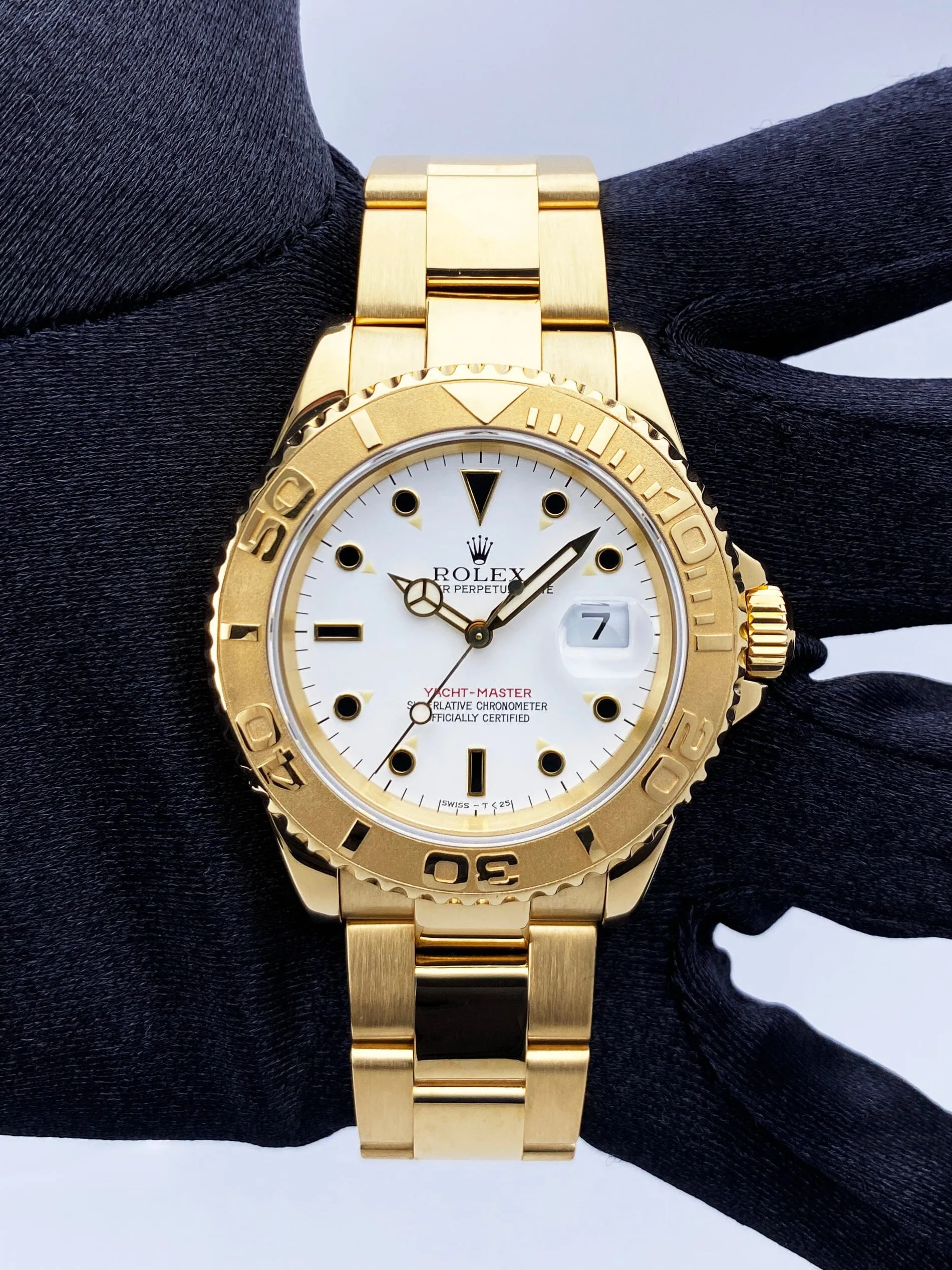 Rolex Yacht Master 16628 18K Yellow Gold Mens Watch Box Papers