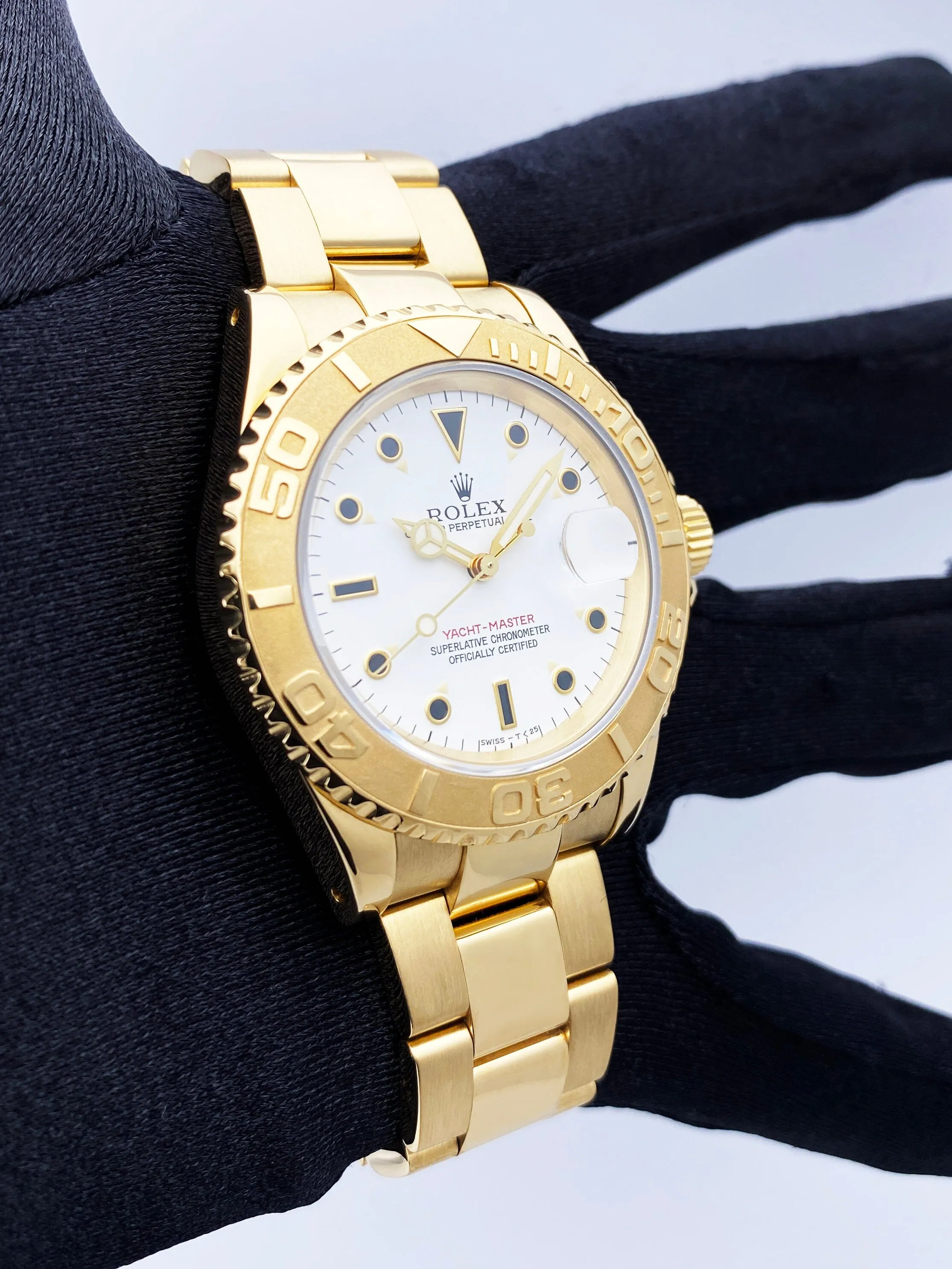 Rolex Yacht Master 16628 18K Yellow Gold Mens Watch Box Papers