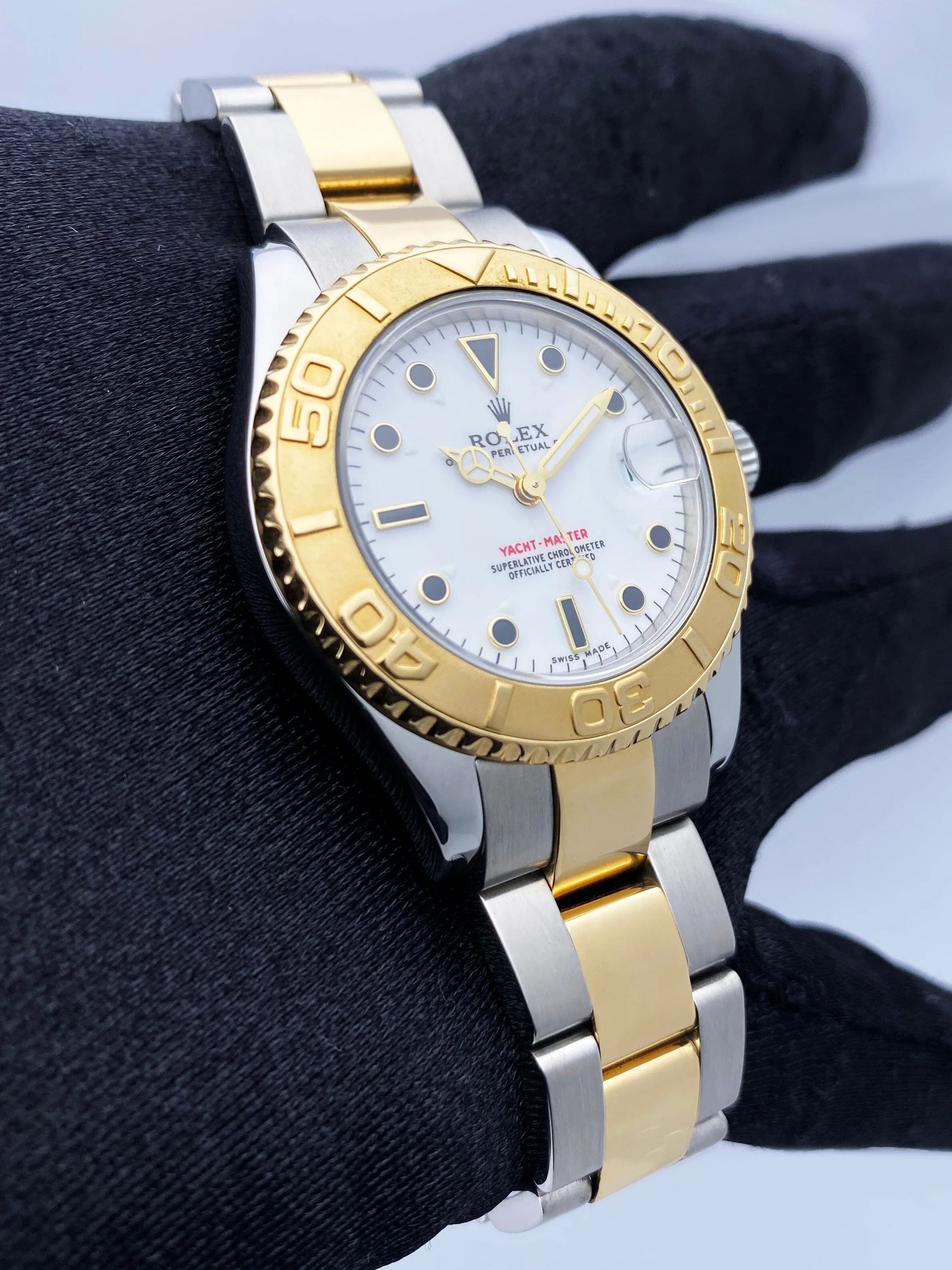 Rolex Yacht-Master 168623 White Dial Two-Tone Ladies Watch