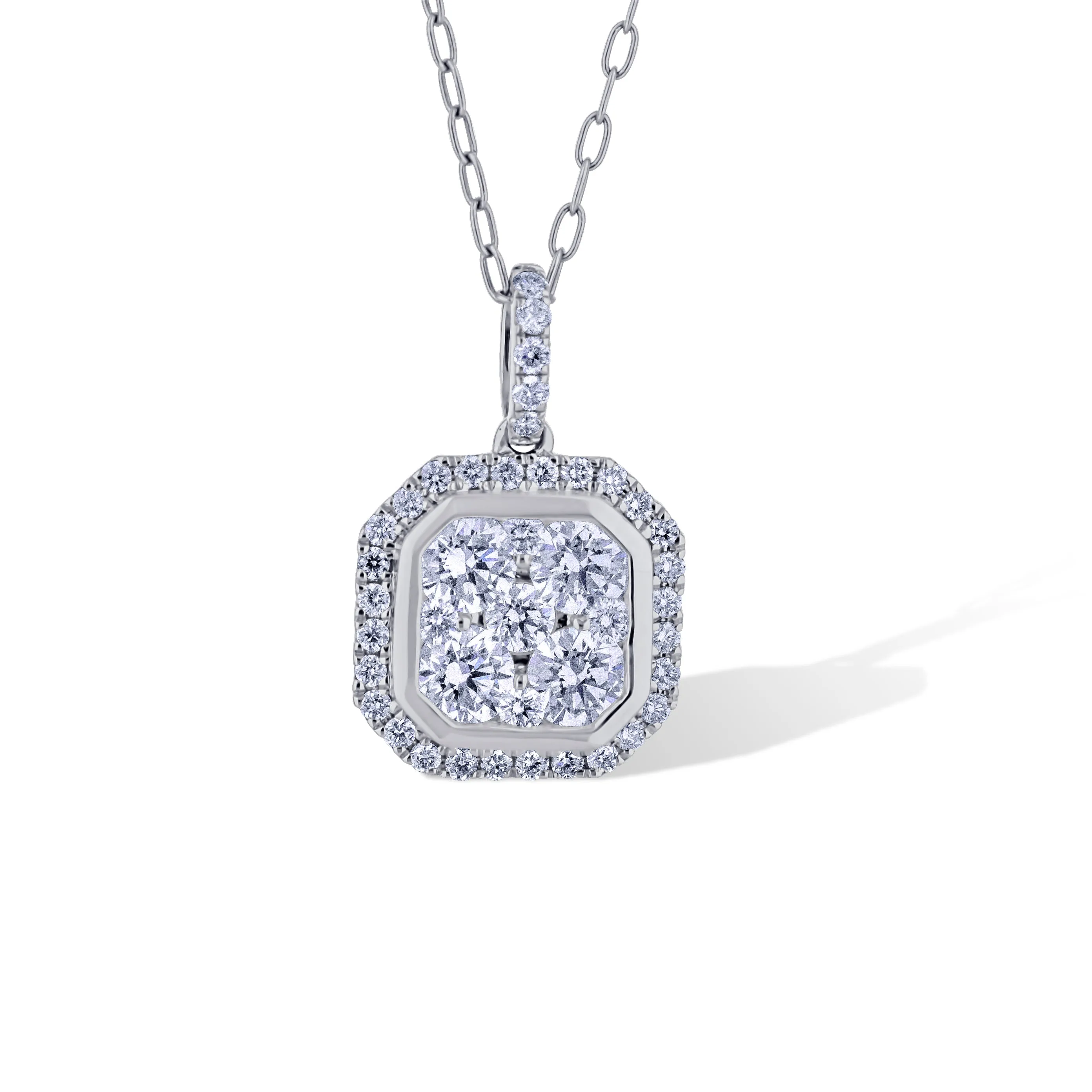 Round Diamond Necklace with Chain