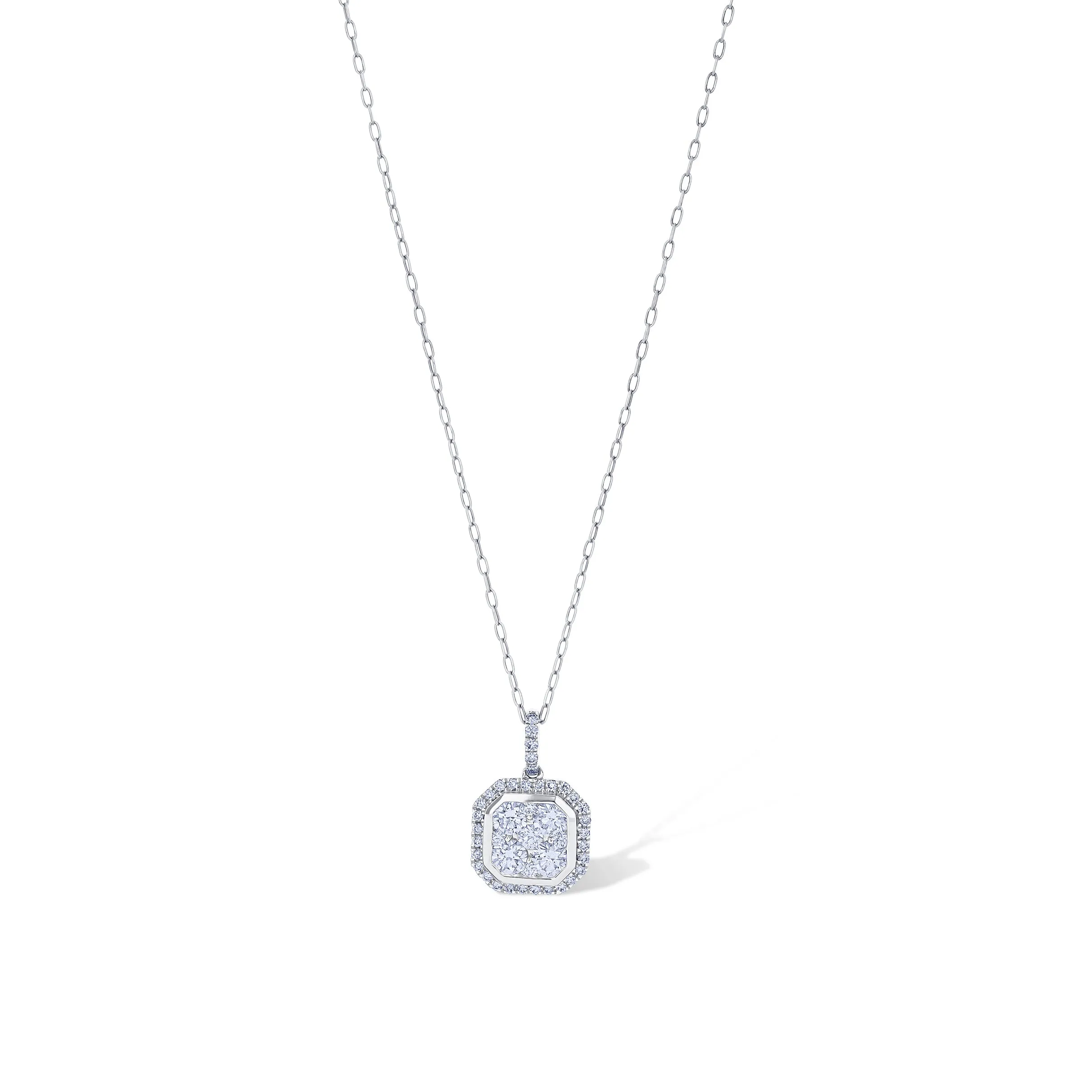 Round Diamond Necklace with Chain