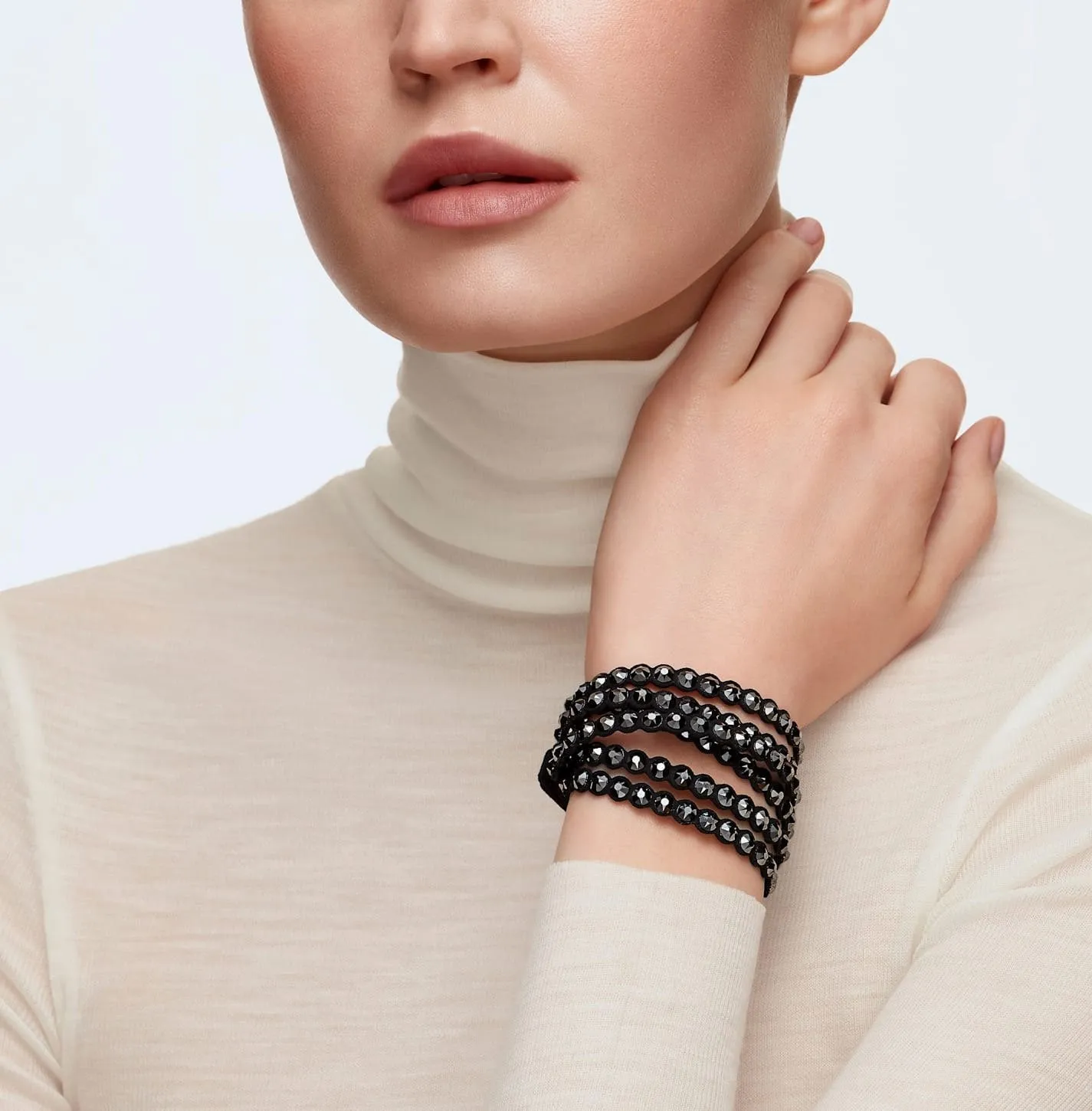 Swarovski Power Collection Black Alacantara Wrap Bracelet 5512512