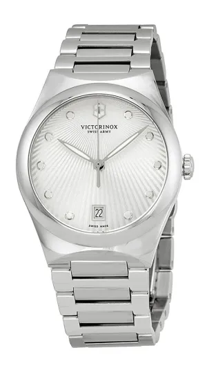 Swiss Army Victoria Stainless Steel Womens Watch Silver Dial Calendar 241630