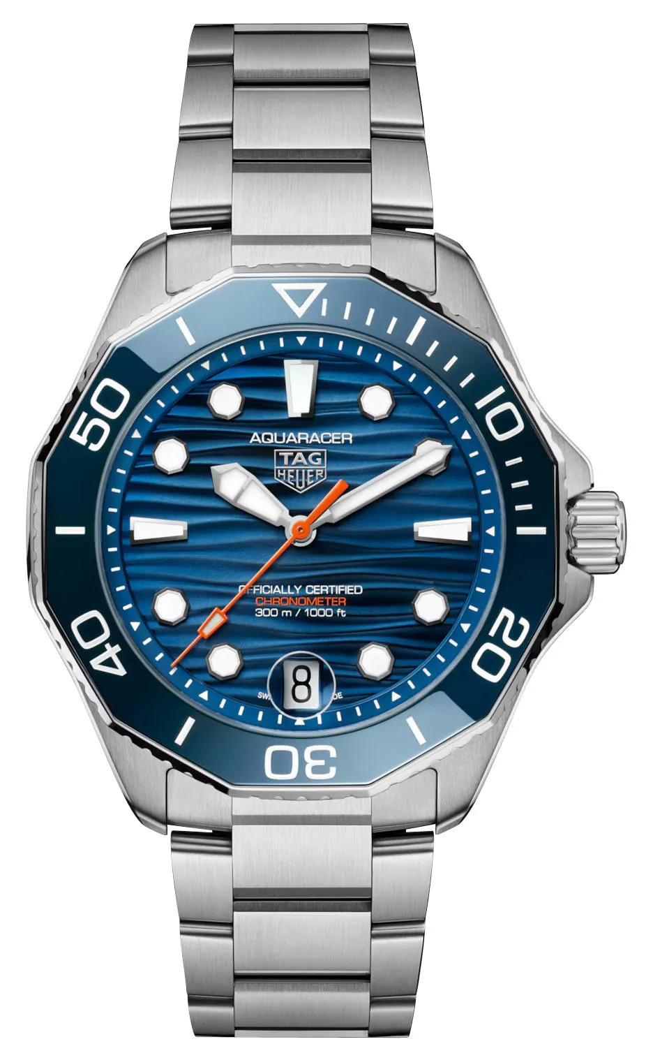 TAG Heuer Aquaracer Professional 300 COSC Automatic Stainless Steel Blue Dial Date Divers Mens Watch WBP5111.BA0013