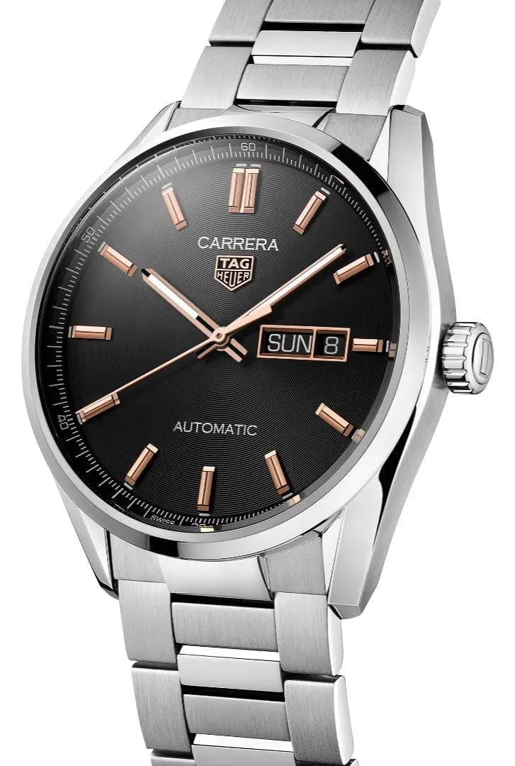 TAG Heuer Carrera Automatic Stainless Steel Black Dial Day/Date Mens Watch WBN2013.BA0640