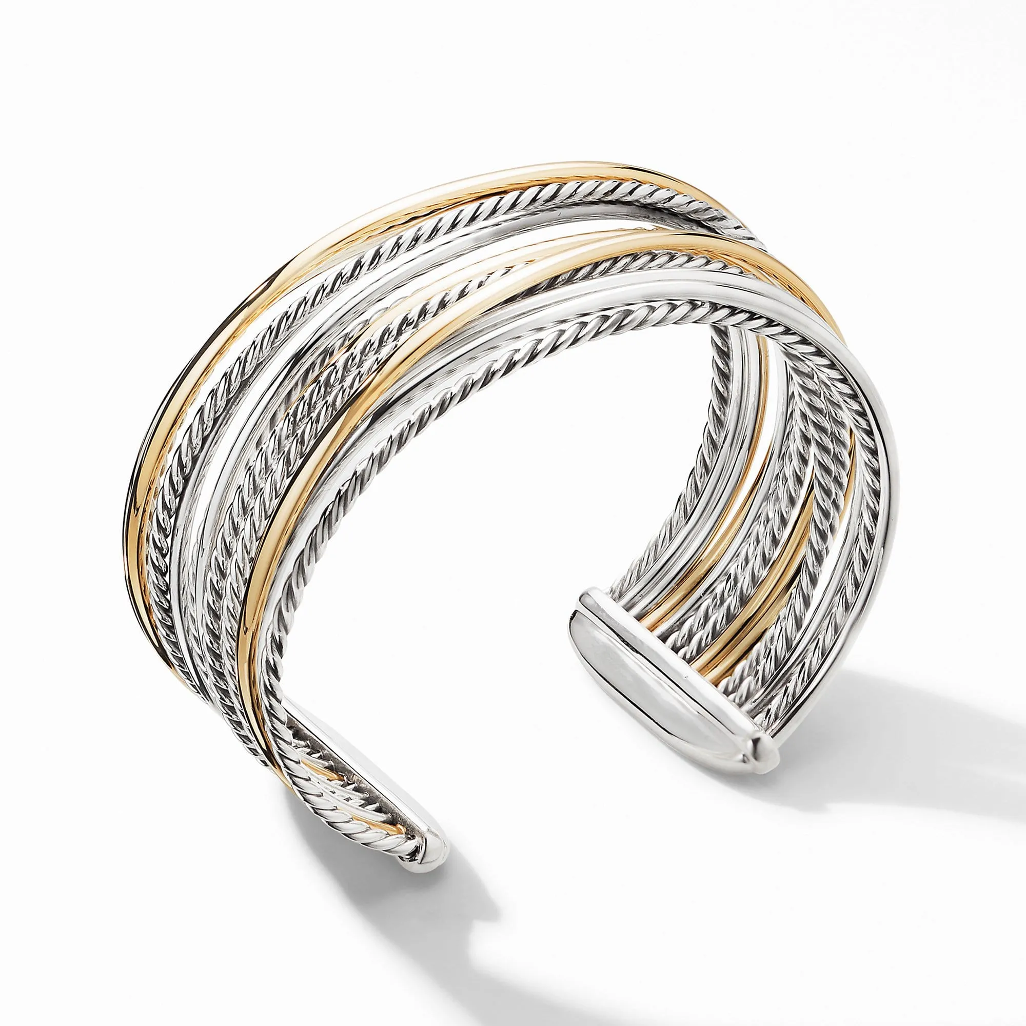 The Crossover Collection Wide Cuff Bracelet with 18K Yellow Gold