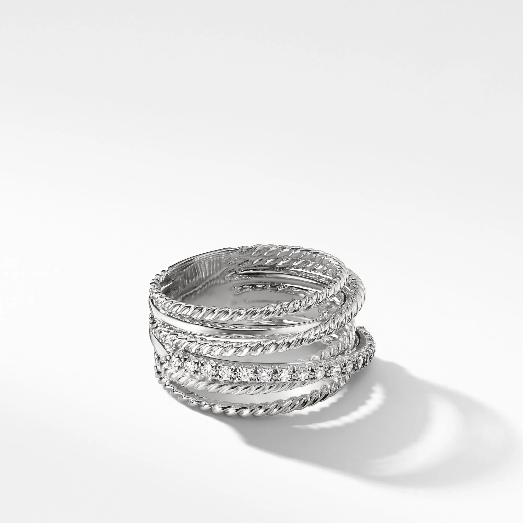 The Crossover Collection Wide Ring with Diamonds