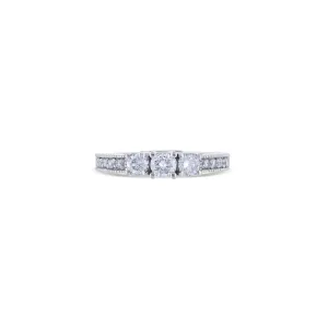 Three-Stone Diamond Engagement Ring