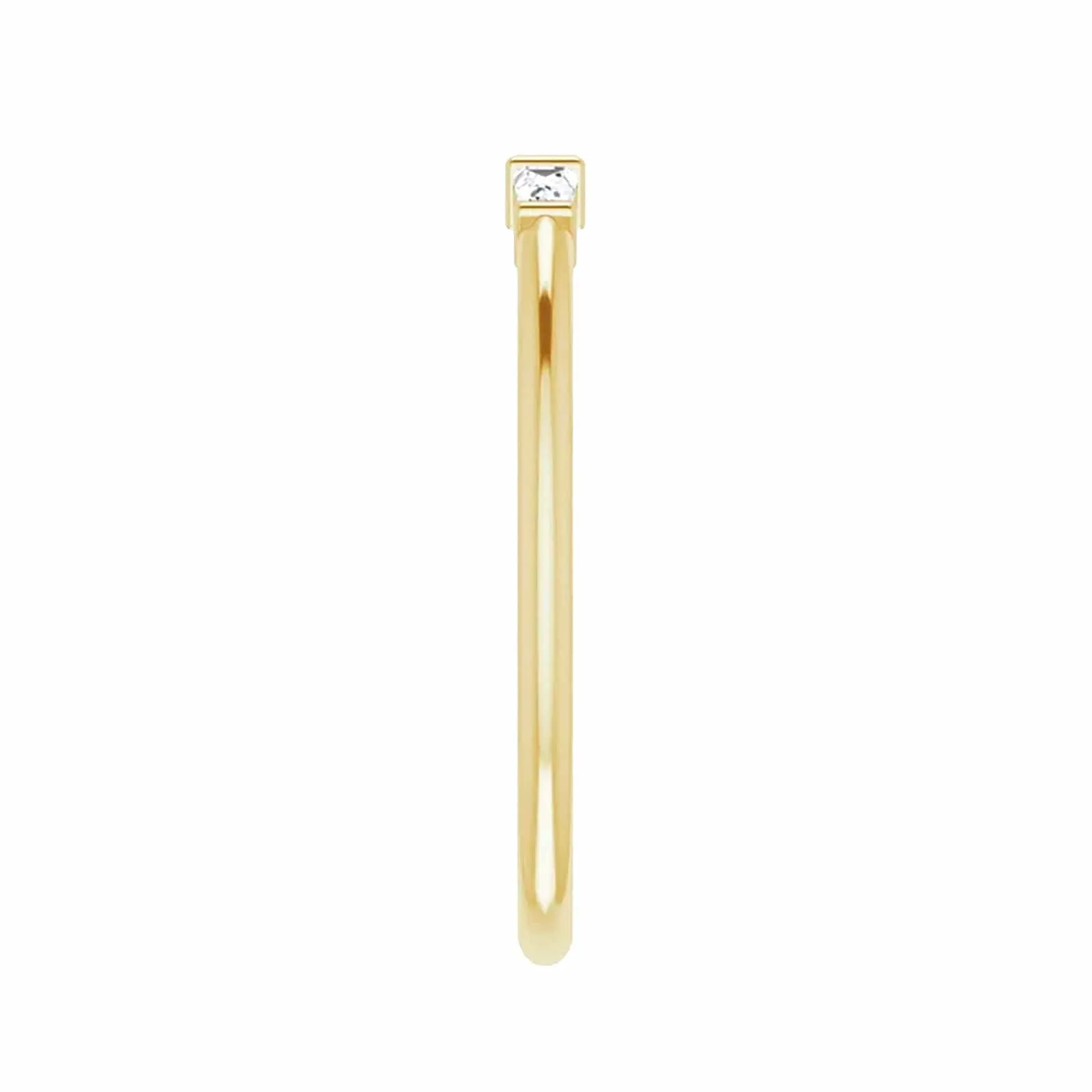 Three-Stone Ring with Diamond Baguettes
